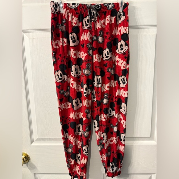 Disney Mickey Mouse Pajama Pants with elastic waist Red black & white Size XS - Picture 1 of 8